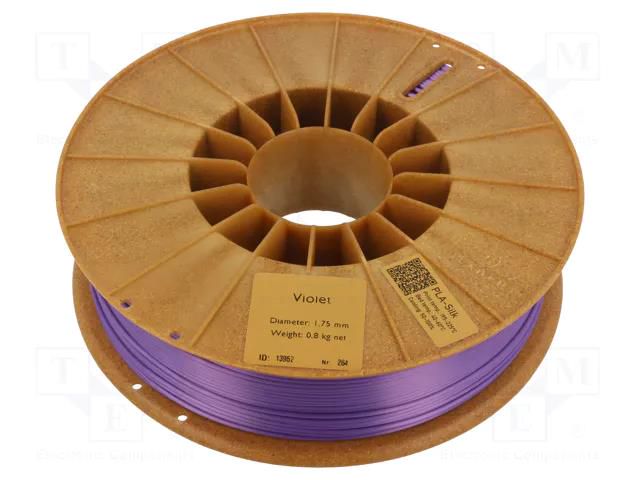 Filament: PLA SILK; 1.75mm; violet; 195÷225°C; 800g ROSA 3D ROSA-3424