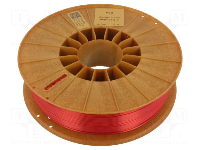 Filament: PLA SILK; 1.75mm; red; 195÷225°C; 800g ROSA 3D ROSA-3441