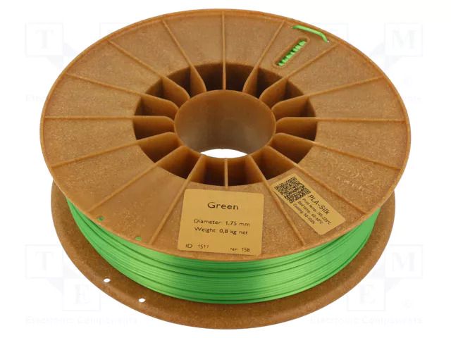 Filament: PLA SILK; 1.75mm; green; 195÷225°C; 800g ROSA 3D ROSA-3422