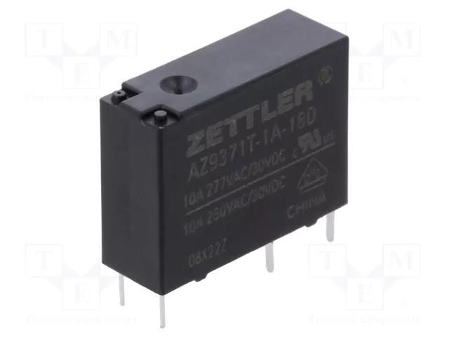 Relay: electromagnetic; SPST-NO; Ucoil: 18VDC; 10A; 10A/277VAC ZETTLER AZ9371T-1A-18D