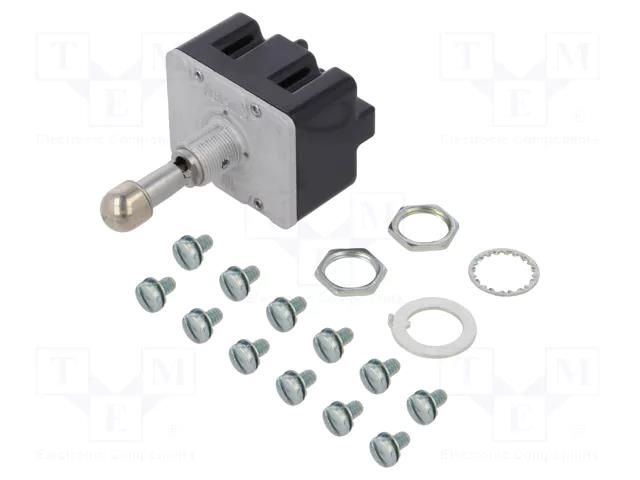 Switch: toggle; Pos: 3; 4P3T; ON-OFF-ON; 6A/230VAC; 20A/28VDC; TL HONEYWELL 4TL1-1A