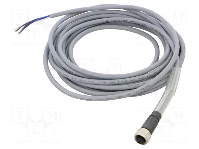 Cable: for sensors/automation; PIN: 4; straight; 5m; M12; 250VAC; 4A CARLO GAVAZZI CONE14NF-S5P