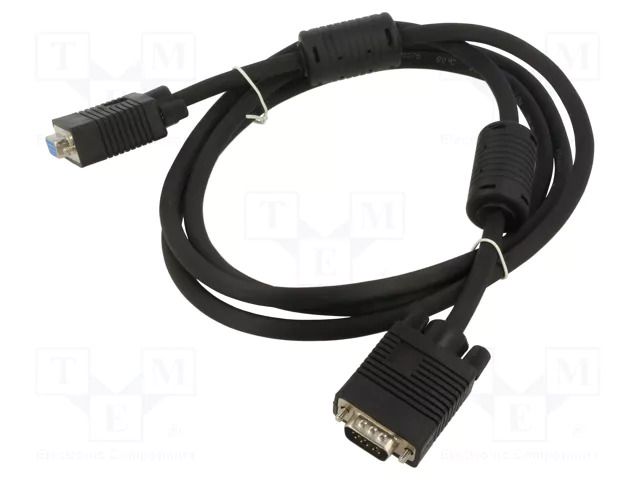 Cable; D-Sub 15pin HD socket,D-Sub 15pin HD plug; black; 1.8m ART ART-AL-OEM-11