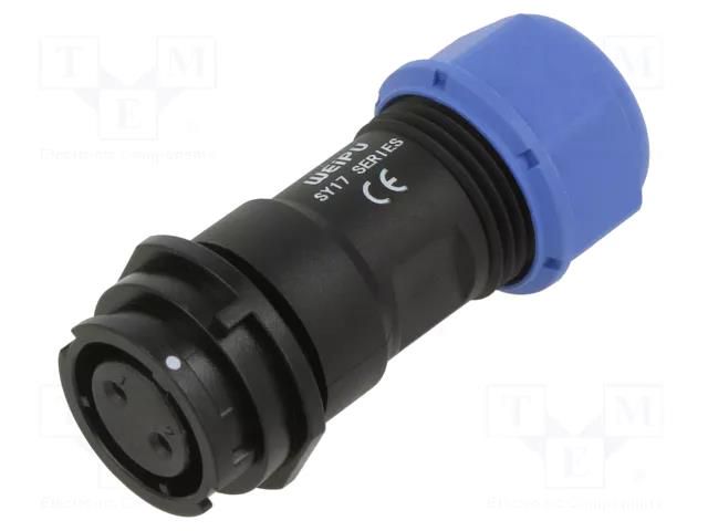 Connector: circular; plug; female; PIN: 2; IP67; SY17; 10A; 500V WEIPU SY1711/S2-1N