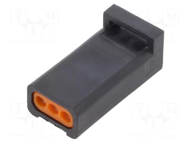 connector 3P REC, MINIATURE WATERPROOF CONN,BLACK TE Connectivity 2-2834075-3