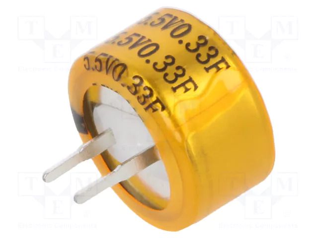 Supercapacitor; THT; 330mF; 5.5VDC; Ø13.2x7mm Viking SC5V5C334Z