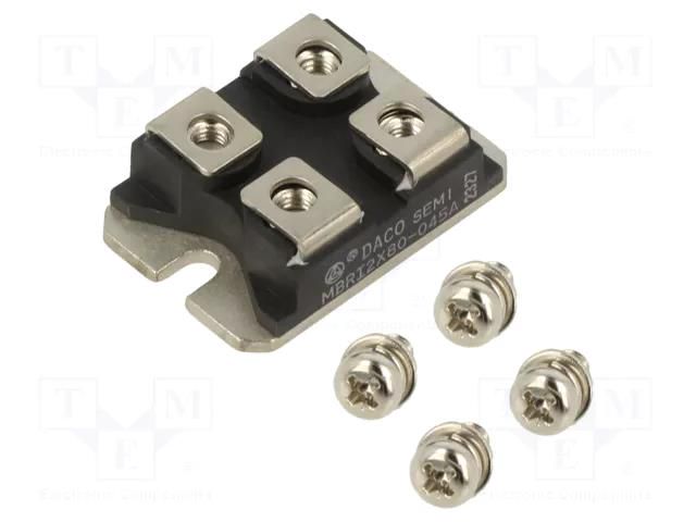 Module: diode; double independent; 45V; If: 80Ax2; SOT227B; screw DACO Semiconductor MBRI2X80-045A-DCO