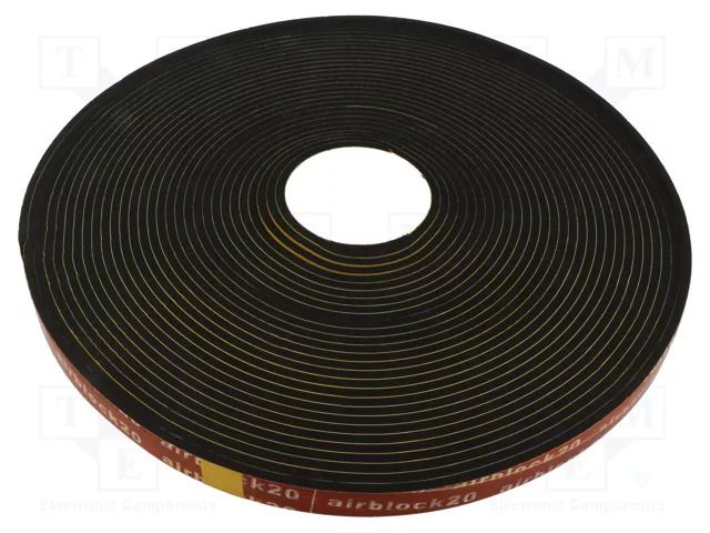 Gasket; EPDM; Thk: 5mm; black; L: 20m; W: 20mm RST ROZTOCZE USPE-20.05-20M