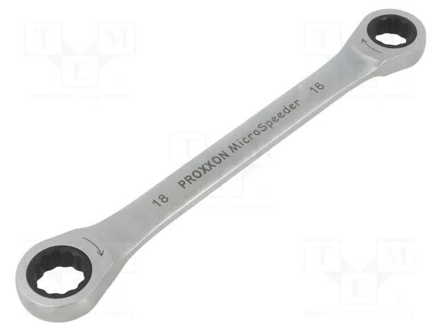 Wrench; box,with ratchet; 16mm,18mm; steel; MicroSpeeder PROXXON PR23249