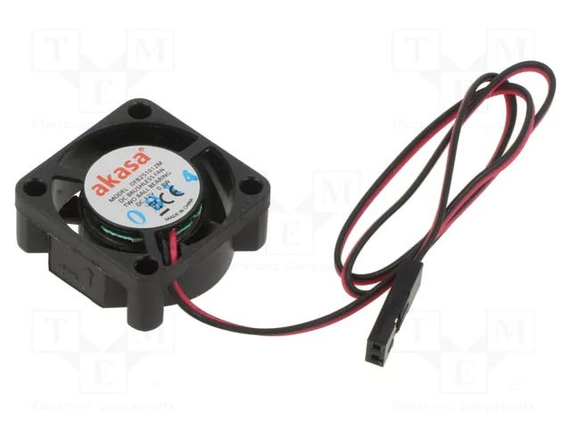 Fan: DC; axial; 12VDC; 25x25x10mm; 24.76dBA; ball; 10000rpm; black Akasa AK-189BK-2B