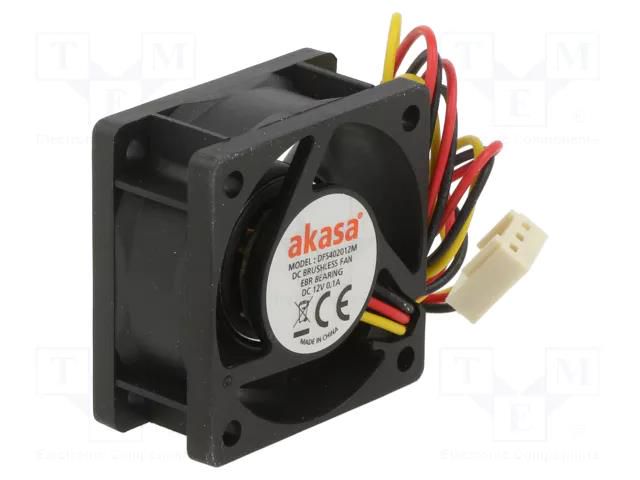 Fan: DC; axial; 12VDC; 40x40x20mm; 25dBA; EBR; 5000rpm; 2.82mmH2O Akasa AK-4020MS