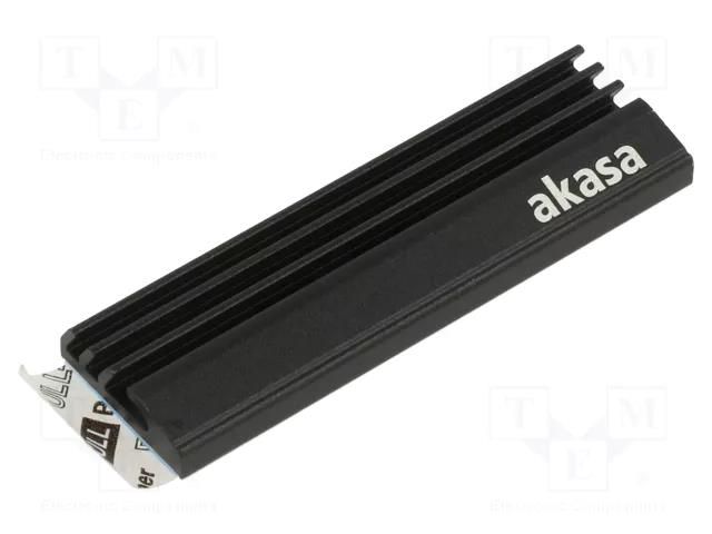 Heatsink: extruded; black; L: 71mm; W: 22mm; H: 6.4mm; aluminium Akasa A-M2HS01-BK