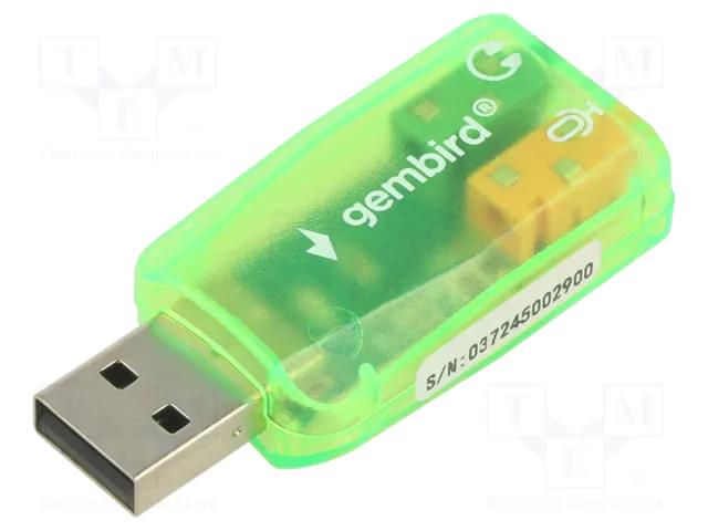 PC extension card: sound; PnP; green GEMBIRD SC-USB-01