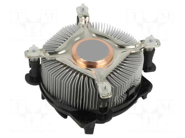 Heatsink: extruded; 12VDC; aluminium,copper; 69.5m3/h; H: 62.4mm Akasa AK-955A-BV2