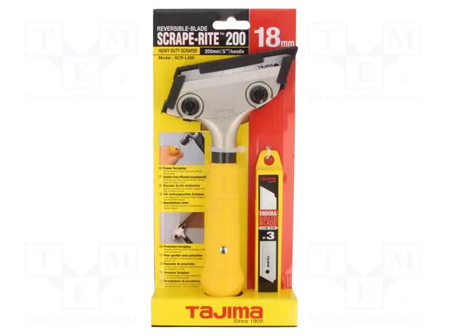 Scraper; Application: for removing paint,grout remover; L: 200mm TAJIMA TJ-SCRL200/Y1