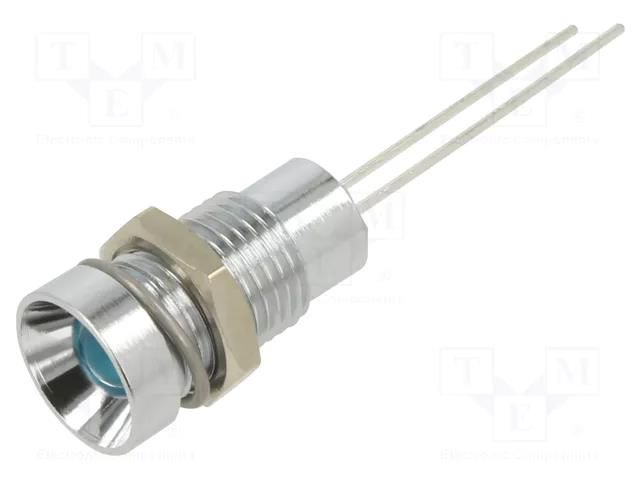 Indicator: LED; recessed; blue; 4.5VDC; Ø8mm; IP40; 2pin; metal CML INNOVATIVE TECHNOLOGIES 19050007