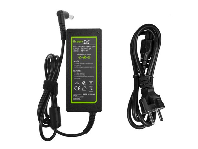 Power supply 65W 19.5V 3.34A, 6.5x4.4mm with pin, SONY, Green Cell PRO AD91AP 5903317226772