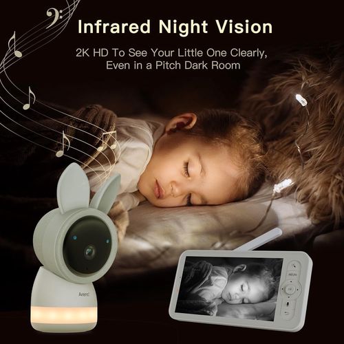 Baby Monitor Camera 3MP 2K, with 5 Inch sceen WiFi PTZ 355° IR Night Vision, Night Light, Lullabies, Temperature and humidity sensor AINANNY2 6974935721719