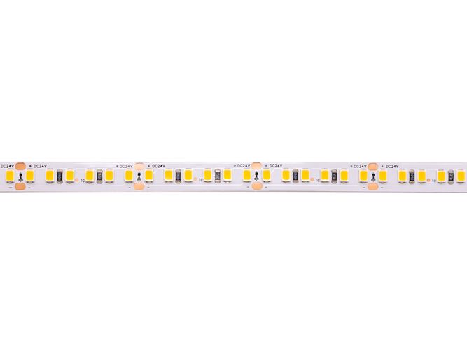 LED strip, 24V, 9.6W/m, non-waterproof, warm white, 168LED/m, 115lm/W, AKTO HM-2835-168-96WWm24