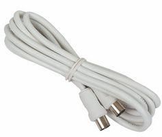 FLYLEAD, COAX PLUG TO PLUG, WHITE, 2M AC60