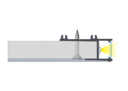 Aluminum profile for LED strips to mount of plasterboard, recessed, APA12 1m LUMINES PROF-APA12-1Ms 5902973361704