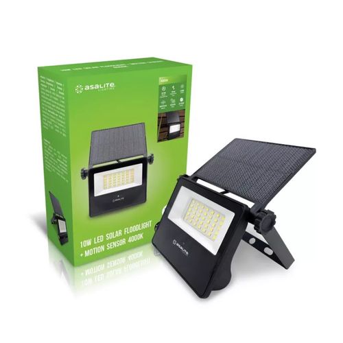 LED solar lamp with motion sensor, 10W, 1300lm, 2600mAh, 4000K, Asalite ASAL0275 5999565665746