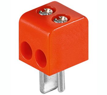 Speaker plug, 2 pins, cable mount, screw connection, red AU/CX-SP-M-R