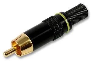 PHONO PLUG, BLACK/GOLD, YELLOW AV19330