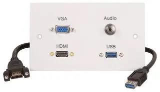 WALLPLATE 2G,HDMI,VGA,AUDIO,USB A PELR0088