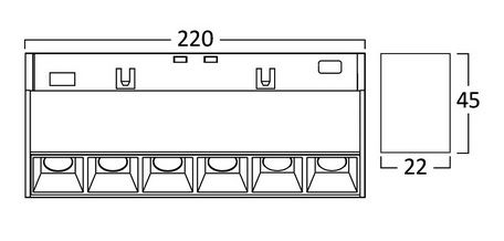 Magnetic LED tracklight 12W, warm white 3000K, narrow angle, 850lm, 22cm BD60-01201 5949097723063