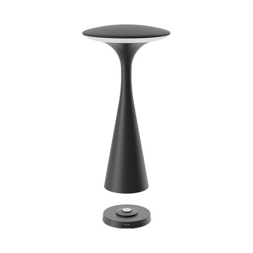 Rechargable table lamp TOWER, 3W, 300lm, IP44, with charging station, 2600mAh, black BK06-00091 5949097738043