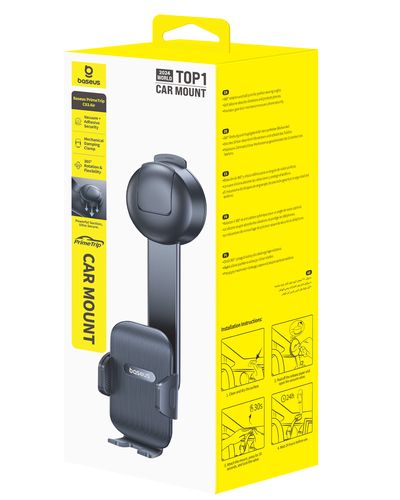 Clamping Car Mount with Suction Cup PrimeTrip C03 Air, Black C0013C01 6932172695729