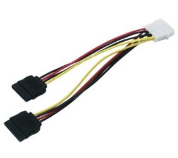 SATA power cable 5.25" male - 2xSATA 150 15pin female 15cm CABLE-268 4012386029243