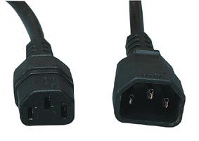 Cable;IEC C13 female,IEC C14 male;PVC;black;1.8m;3x0,75mm2 CABLE-705 4040849500817