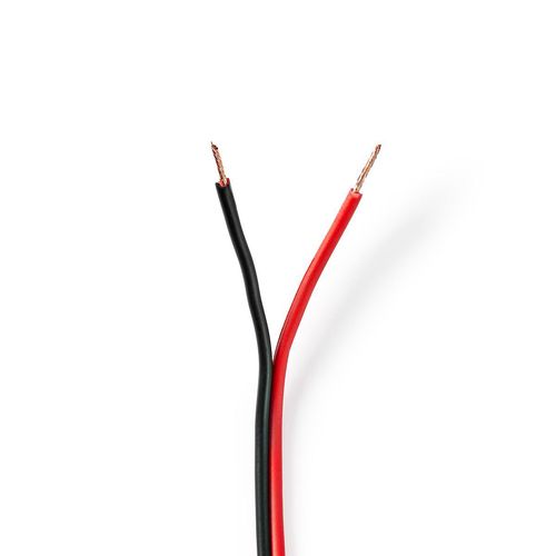 Speaker Cable | 2 x 0.75 mm² | Copper | 100.0 m | Round | PVC | Black / Red | Reel CABR0750BK1000 5412810311958