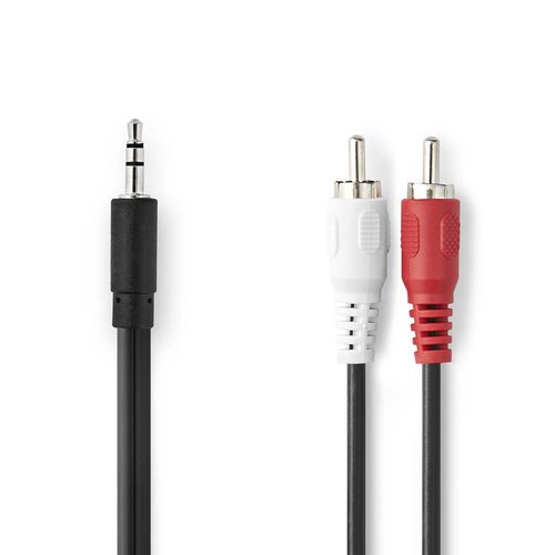 Stereo Audio Cable | 3.5 mm Male | 2x RCA Male | Nickel Plated | 5.00 m | Round | Black | Box CAGB22200BK50 5412810306220