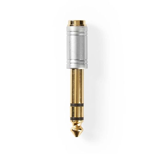 Stereo Audio Adapter | 6.35 mm Male | 3.5 mm Female | Gold Plated | Straight | Metal | Silver | 1 pcs | Box CAGC23930ME 5412810314058