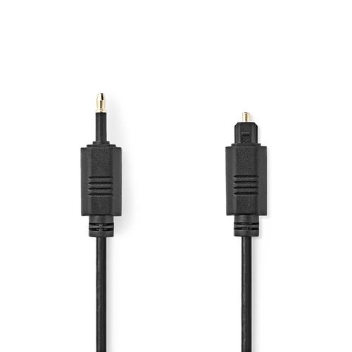 Optical Audio Cable | TosLink Male | Mini-Toslink | 1.00 m | Round | PVC | Black | Label CAGL25100BK10 5412810420483