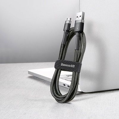 Cable USB A plug - micro USB plug 2.0m QC3.0 Cafule grey+black BASEUS CAMKLF-CG1 6953156280366