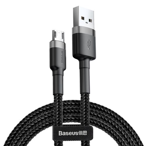 Cable USB A plug - micro USB plug 2.0m QC3.0 Cafule grey+black BASEUS CAMKLF-CG1 6953156280366