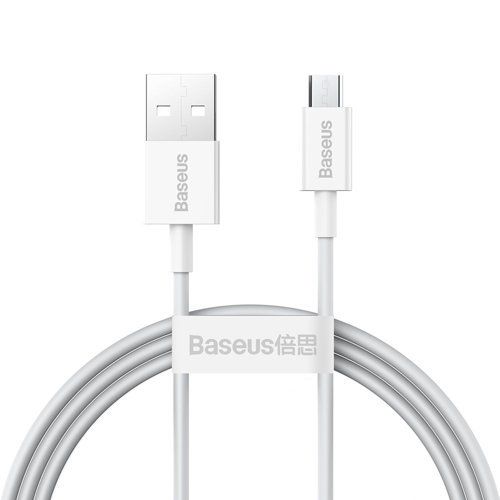 Cable USB2.0 A plug - micro USB plug 1.0m white Superior series BASEUS CAMYS-02 6953156208490