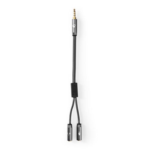 Stereo Audio Cable | 3.5 mm Male | 2x 3.5 mm Female | Gold Plated | 0.20 m | Round | Grey / Gun Metal Grey | Cover Window Box CATB22150GY02 5412810319039