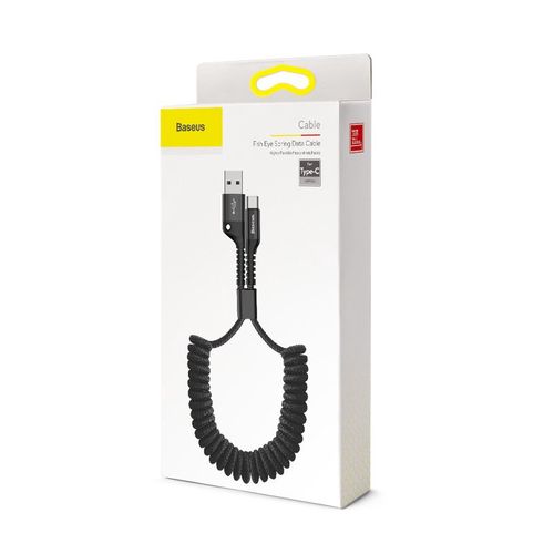 Cable Spring type USB2.0 A plug - USB C plug 1.0m 2A black BASEUS CATSR-01 6953156284739