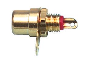 Jack RCA gold plated, unshielded, panel mount, red AU/H-RC-F-ME/GR