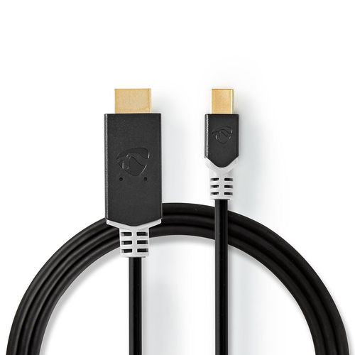 Mini DisplayPort Cable | DisplayPort 1.4 | Mini DisplayPort Male | HDMI™ Connector | 48 Gbps | Gold Plated | 2.00 m | Round | PVC | Anthracite | Window Box CCBW37604AT20 5412810322787