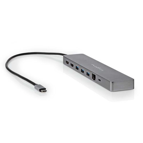 USB Multi-Port Adapter | 10-in-1 | USB 3.2 Gen 1 | USB-C™ Male | Micro SD / RJ45 Female / SD / 2x HDMI™ / 2x USB-C™ / 3x USB-A Female | 0.40 m | Round | Gold Plated | TPE | Anthracite | Box CCBW64260AT02 5412810419494