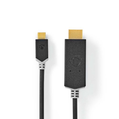 USB-C™ Adapter | USB 3.2 Gen 1 | USB-C™ Male | HDMI™ Connector | 4K@60Hz | 1.00 m | Round | Gold Plated | PVC | Anthracite | Box CCBW64655AT10 5412810331642