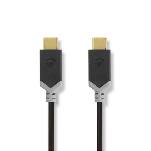 USB Cable | USB 3.2 Gen 1 | USB-C™ Male | USB-C™ Male | 60 W | 4K@60Hz | 5 Gbps | Nickel Plated | 1.00 m | Round | PVC | Anthracite | Window Box CCBW64700AT10 5412810263592