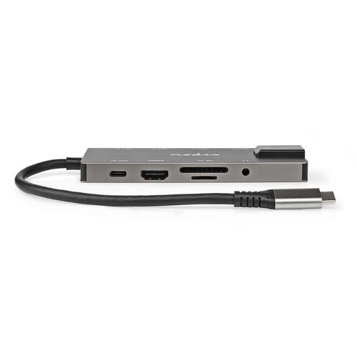 USB Multi-Port Adapter | 10-in-1 | USB 3.2 Gen 1 | USB-C™ Male | HDMI™ Output / RJ45 Female / SD / 2x USB-C™ / 3.5 mm Female / 3x USB-A Female | 5 Gbps | 0.20 m | Round | Gold Plated | PVC | Anthracite | Box CCBW64775AT02 5412810405237
