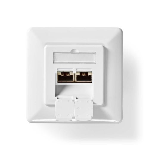 Network Wall Box | In-Wall | 2 port(s) | CAT6 | Straight | Female | Gold Plated | PVC | White | Box CCBW89200IV 5412810335268